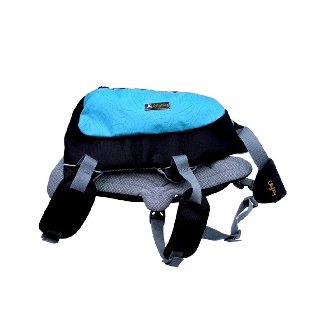OllyDog Rover Dog Hiking Saddle Backpack Medium Blue Lightweight Adventure Pack